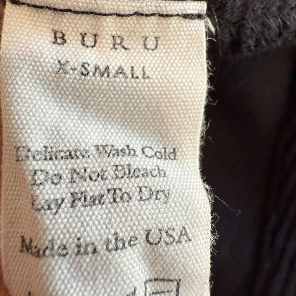 BURU Puff Sleeve Sweater Blouse Womens XS Ribbed Relaxed Cropped Designer USA - Picture 10 of 10